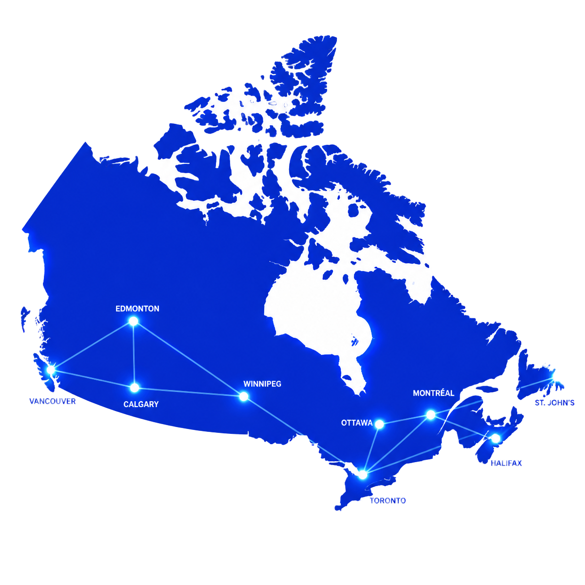 Map of Canada showing Toronto’s Best IPTV IPTV coverage